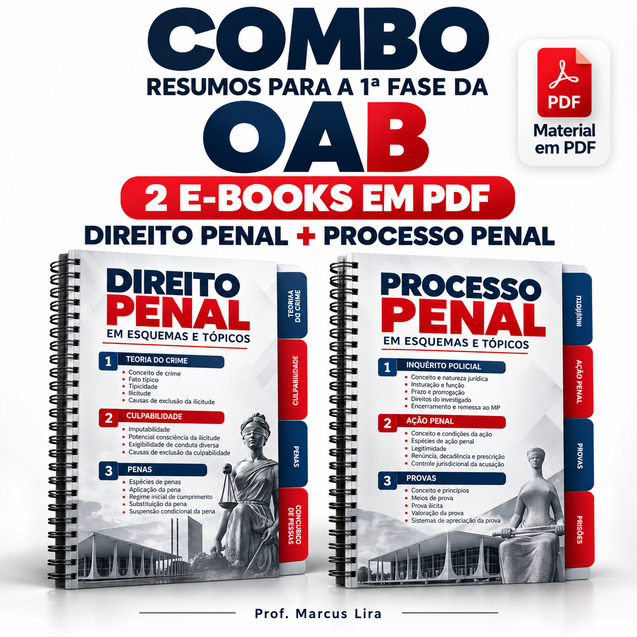 Capa do material: Direito Penal + Processo Penal